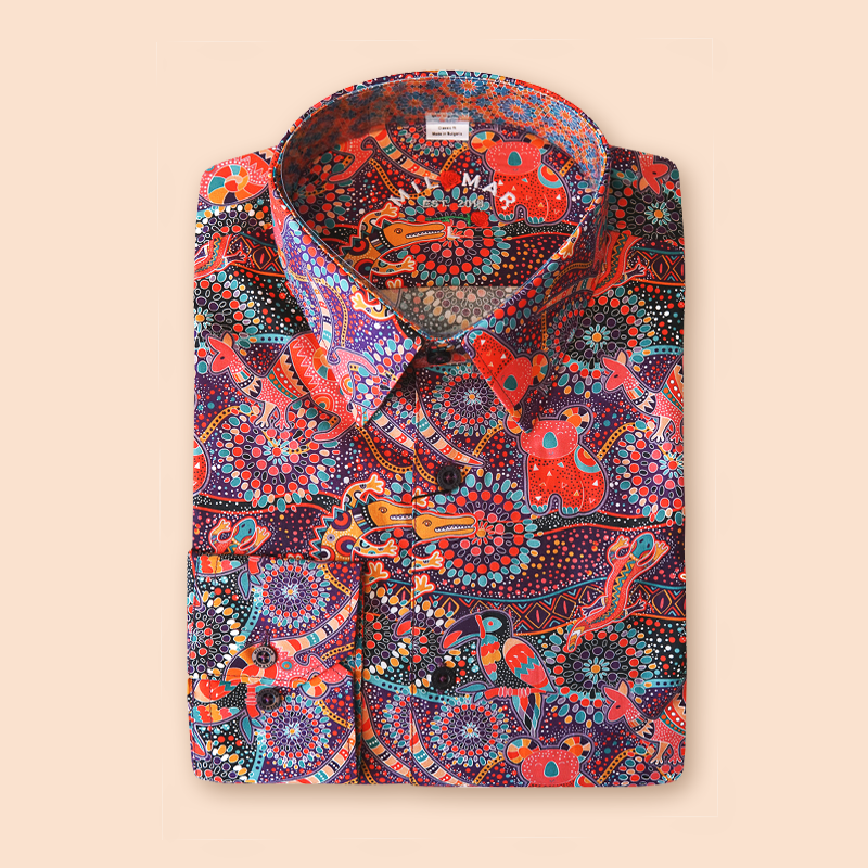 men's long sleeve dress shirts australia Men printed shirt AUSTRALIA long sleeve shirt – MILMAR